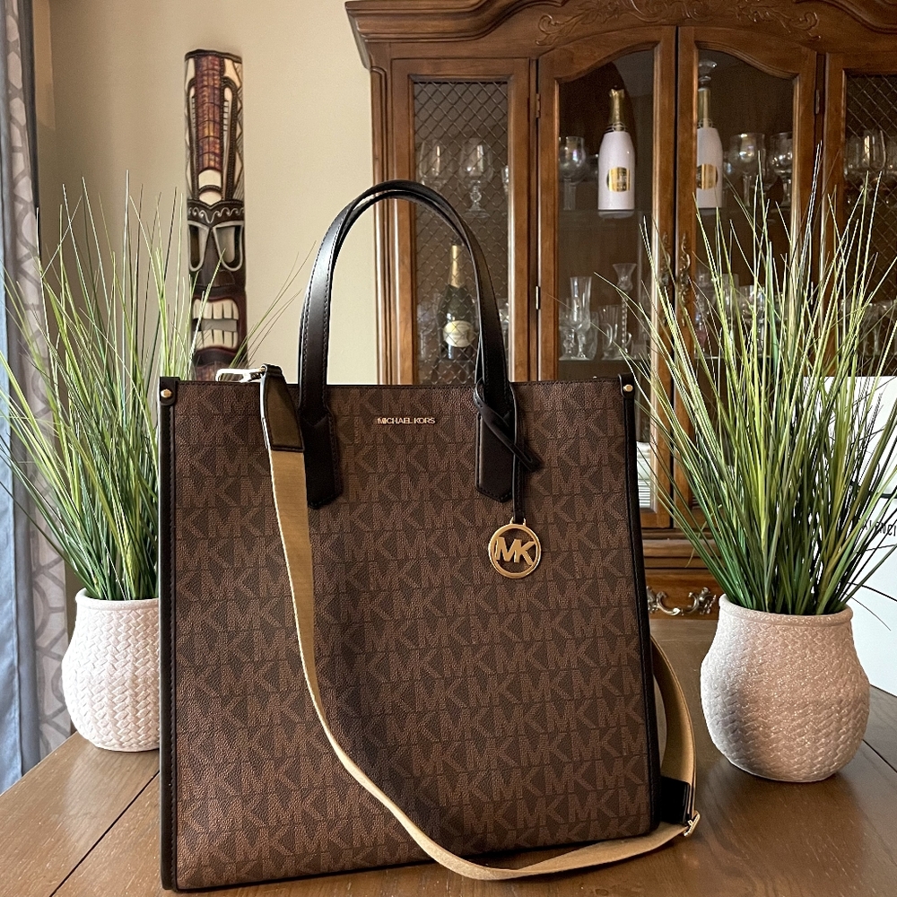 $398 Michael Kors LG TOTE CARRYALL BAG MK HANDBAG PURSE